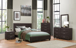 Lorenzi Dark Brown Upholstered Vinyl Cal King Bed