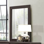 Lorenzi Dark Brown Upholstered Vinyl Dresser Mirror