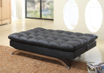 Lugo Black Soft PU Leather Sofa Bed