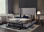 Madison Ave Light Grey Fabric King Bed (Oversized)