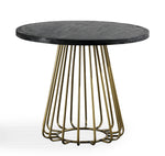 Madrid 5-Pc Matte Black/Brushed Brass Dining Table Set