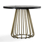 Madrid 5-Pc Matte Black/Brushed Brass Dining Table Set