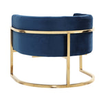 Magnolia Navy Velvet/Gold Finish Metal Accent Chair