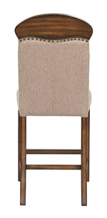 Maurice 2 Khaki Linen/Oak Wood Counter Height Chairs