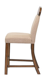 Maurice 2 Khaki Linen/Oak Wood Counter Height Chairs