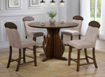 Maurice 2 Khaki Linen/Oak Wood Counter Height Chairs