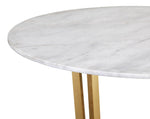 Maxim Gold Steel Dining Table with White Marble Top