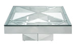 Meria Clear Glass/Mirror Square Coffee Table