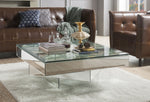 Meria Clear Glass/Mirror Square Coffee Table