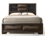 Merveille Espresso Wood King Bed with Storage