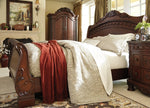 North Shore Dark Brown Wood Cal King Sleigh Bed (Oversized)