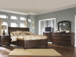 Porter Rustic Brown Wood Cal King Sleigh Storage Bed