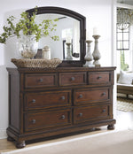 Porter Rustic Brown Wood Dresser Mirror