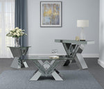 Naomi Contemporary Mirrored Sofa Table