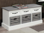 Nina Wethered Grey/White Wood Storage Bench