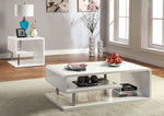 Ninove I White Lacquer Wood End Table