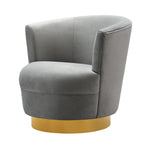 Noah Grey Velvet Swivel Accent Chair