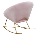 Nolan Contemporary Blush Velvet Rocking Chair