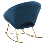 Nolan Contemporary Navy Velvet Rocking Chair