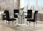 Noralie Clear Glass/Mirrored Round Dining Table