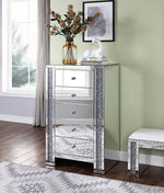 Noralie Mirrored 5-Drawer Chest with Faux Diamonds Inlay