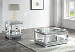 Noralie Mirrored End Table with Faux Diamonds