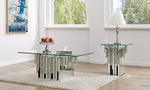 Noralie Mirrored End Table with Square Glass Top