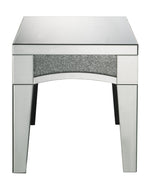 Nowles Mirrored End Table with Faux Stones