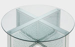 Nysa Mirror/Clear Glass Coffee Table with Faux Crystals Inlay