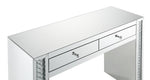 Nysa Mirrored 2-Drawer Vanity Desk with Faux Crystal Inlay