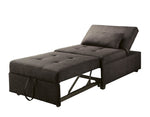 Oona Dark Gray Linen-Like Fabric Futon Sofa