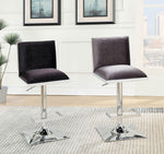 Orjan Gray Velvet-Like Fabric/Metal Bar Stool