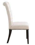 Phelps 2 Beige Fabric/Smokey Black Wood Side Chairs