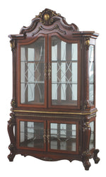 Picardy Cherry Oak Wood/Glass Curio Cabinet with Touch Light