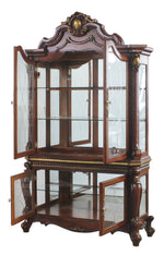 Picardy Cherry Oak Wood/Glass Curio Cabinet with Touch Light