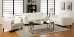 Pierre White Leatherette Sofa