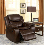 Pollux Brown Leatherette Manual Recliner