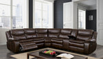 Pollux Brown Manual Recliner Sectional Sofa