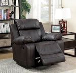 Pondera Brown Leatherette Manual Recliner