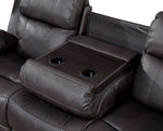 Pondera Brown Leatherette Manual Recliner Sofa