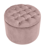 Queen Blush Velvet Storage Ottoman