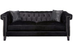 Reventlow Black Velvet 2-Seat Sofa with Accent Pillows