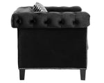 Reventlow Black Velvet Chair with Accent Pillow