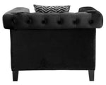 Reventlow Black Velvet Chair with Accent Pillow