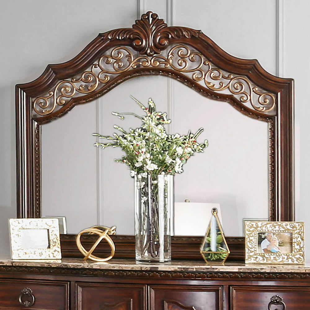 Menodora Brown Cherry Wood Frame Mirror