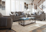 Salizar Grey Linen-Like Fabric Loveseat