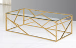 Selma Gold Metal/Clear Glass Coffee Table