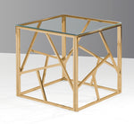 Selma Gold Metal/Clear Glass End Table