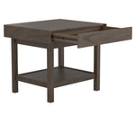 Seong Wheat Brown Wood Storage End Table