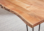 Sherman Natural Acacia Wood/Matte Black Metal Dining Table